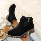 🔥 Ostatni dzień – 60% taniej: Damskie brązowe botki w stylu western z ozdobną klamrą